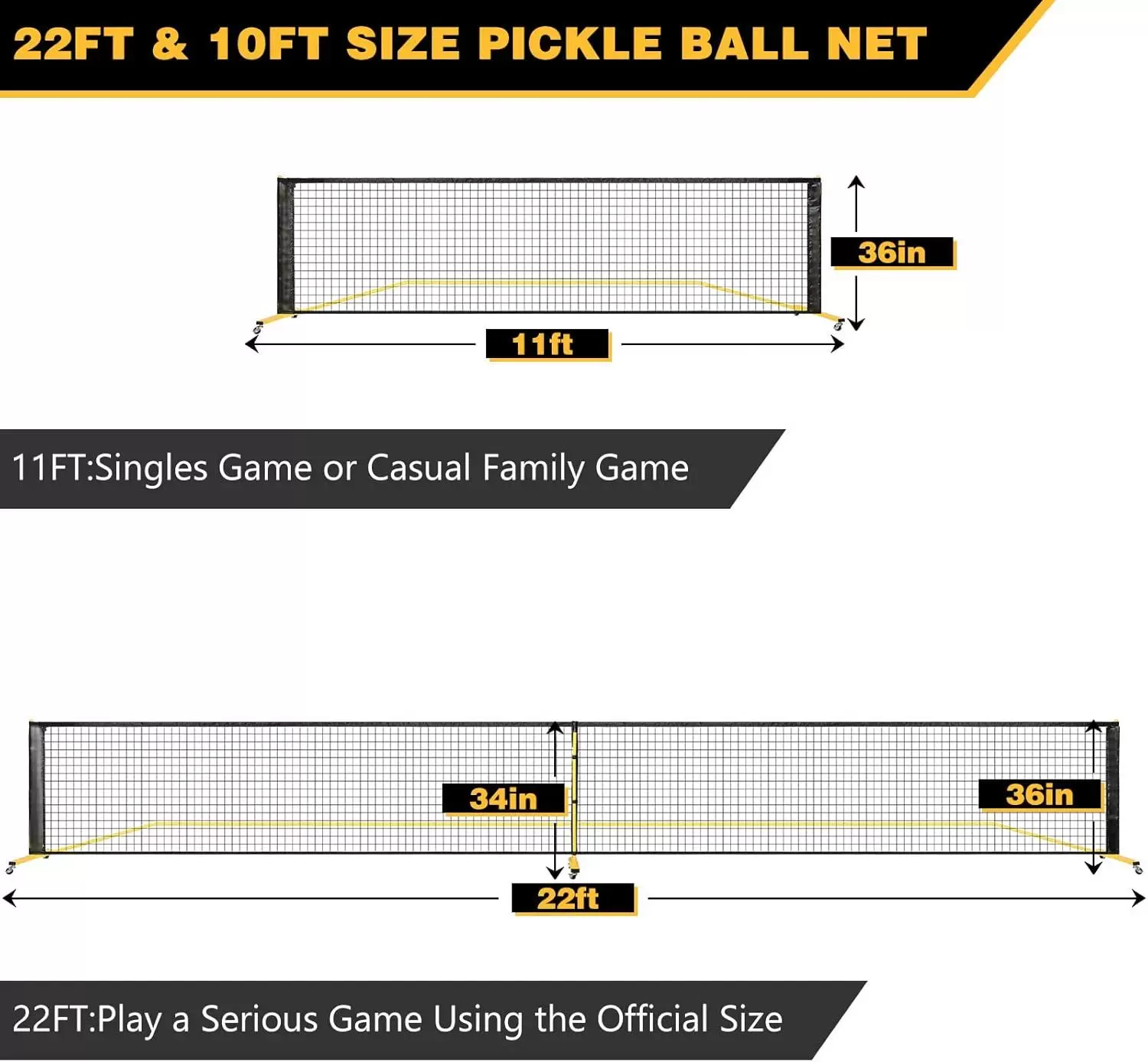 22x3FT Pickleball-&Uuml;bungsnetz II