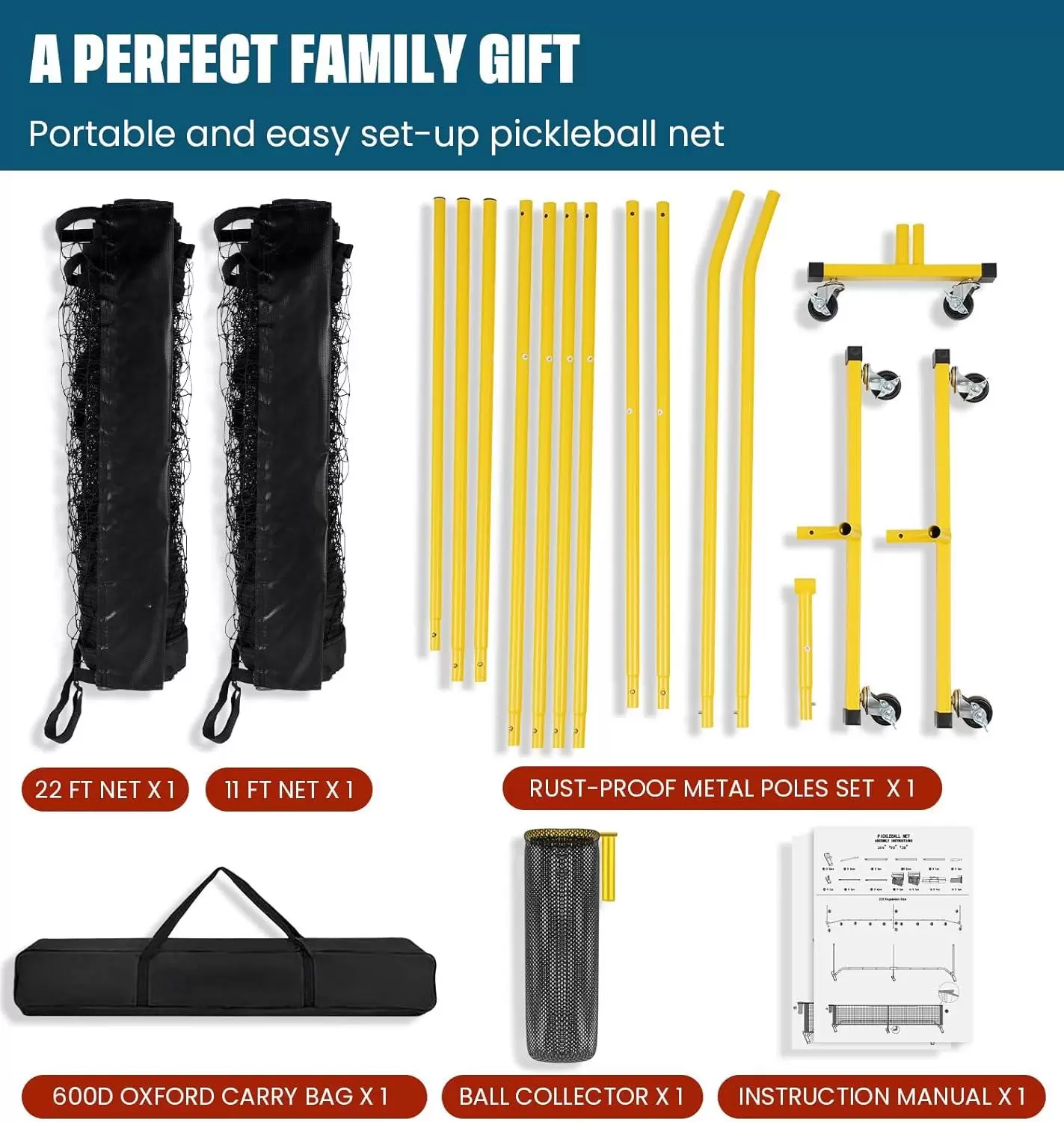 22x3FT Pickleball-&Uuml;bungsnetz II