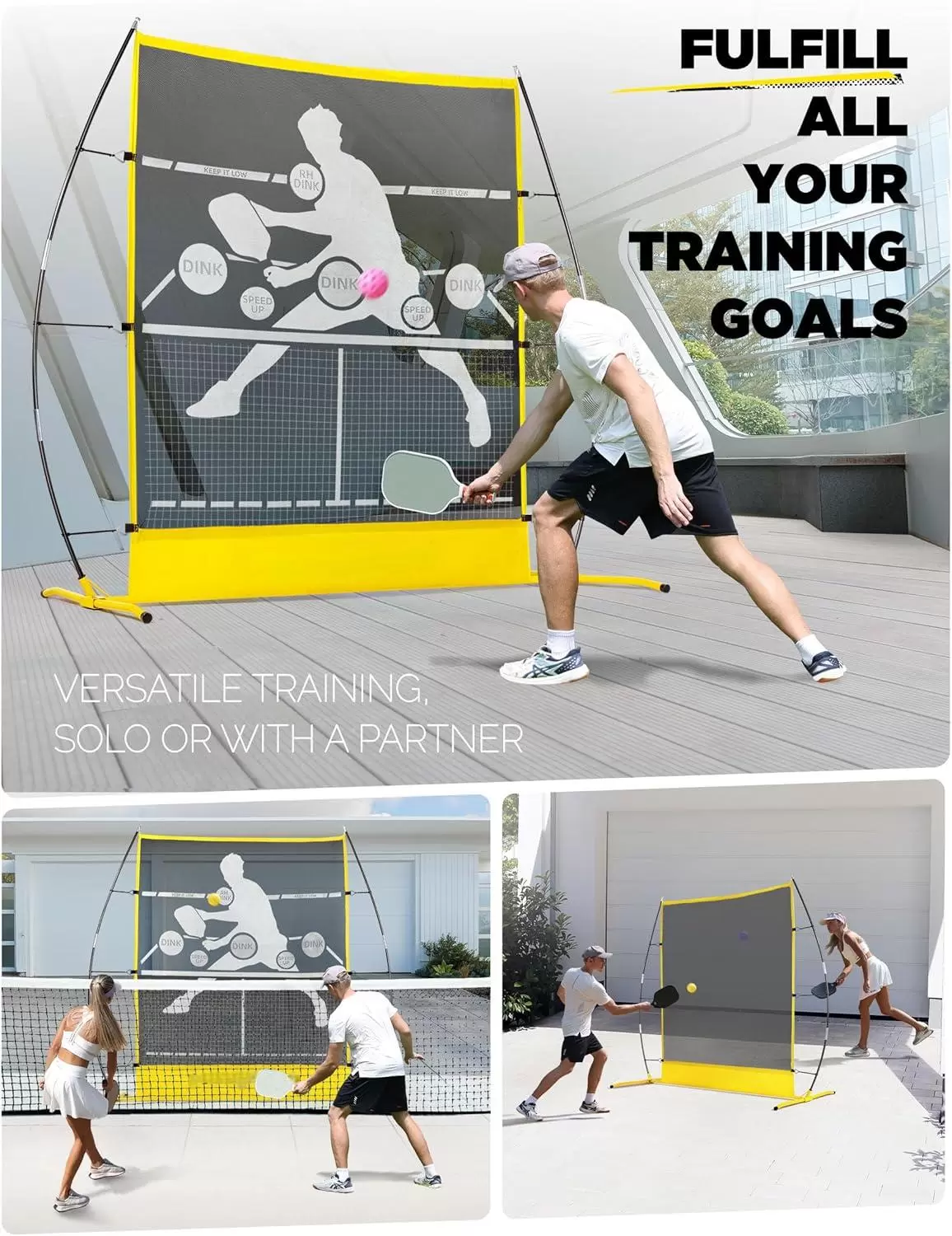 6*6FT 2-in-1 Pickleball-Rebounder-Netz