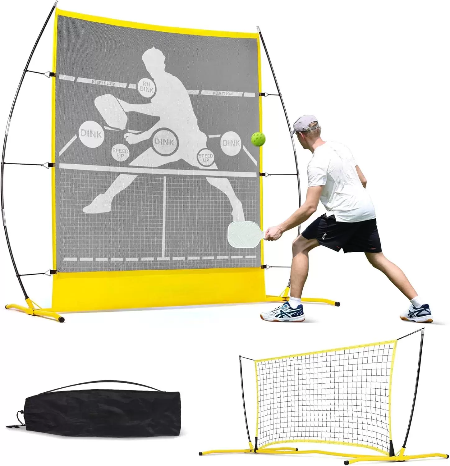 6*6FT 2-in-1 Pickleball-Rebounder-Netz