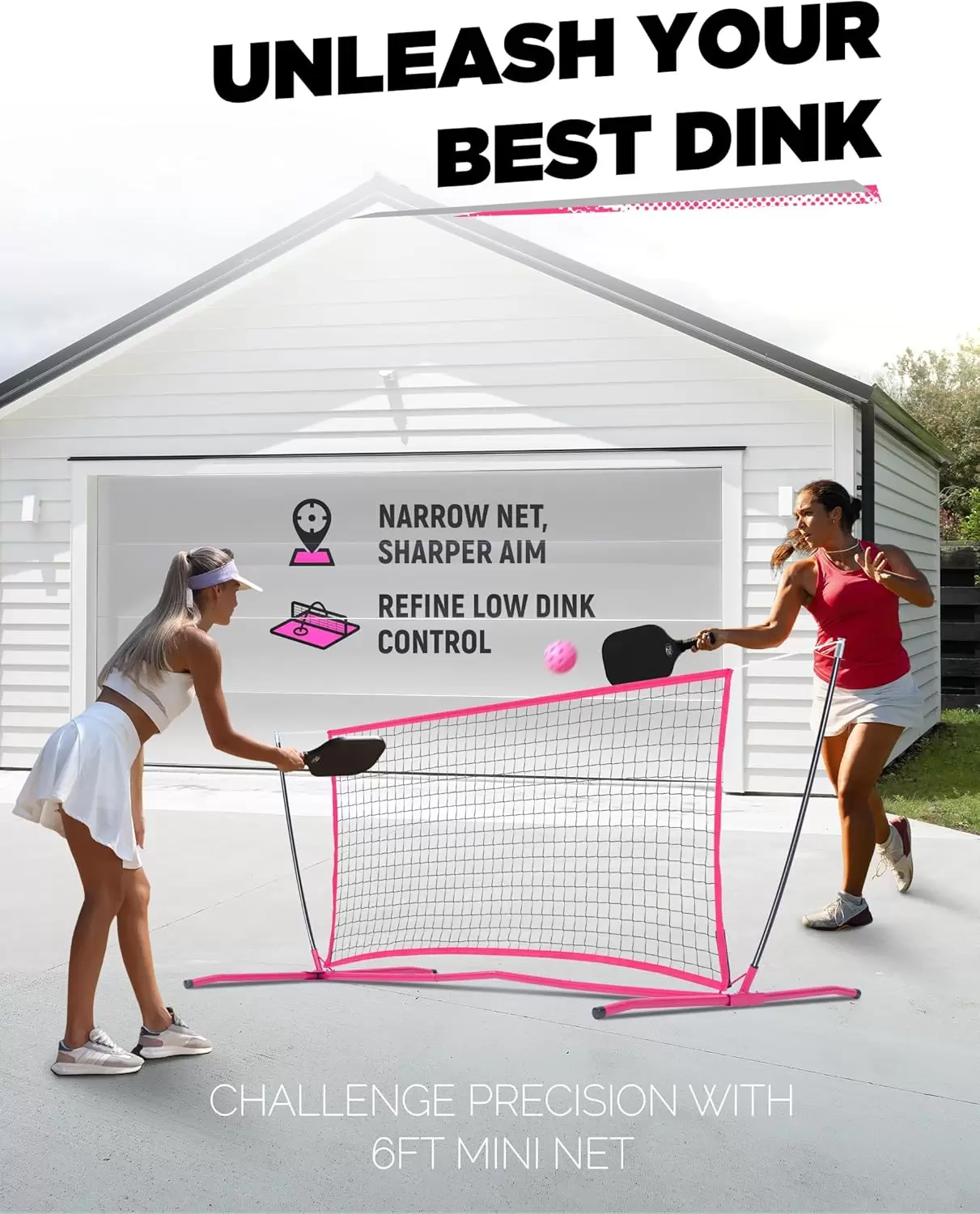 6*6FT 2-in-1 Pickleball-Rebounder-Netz