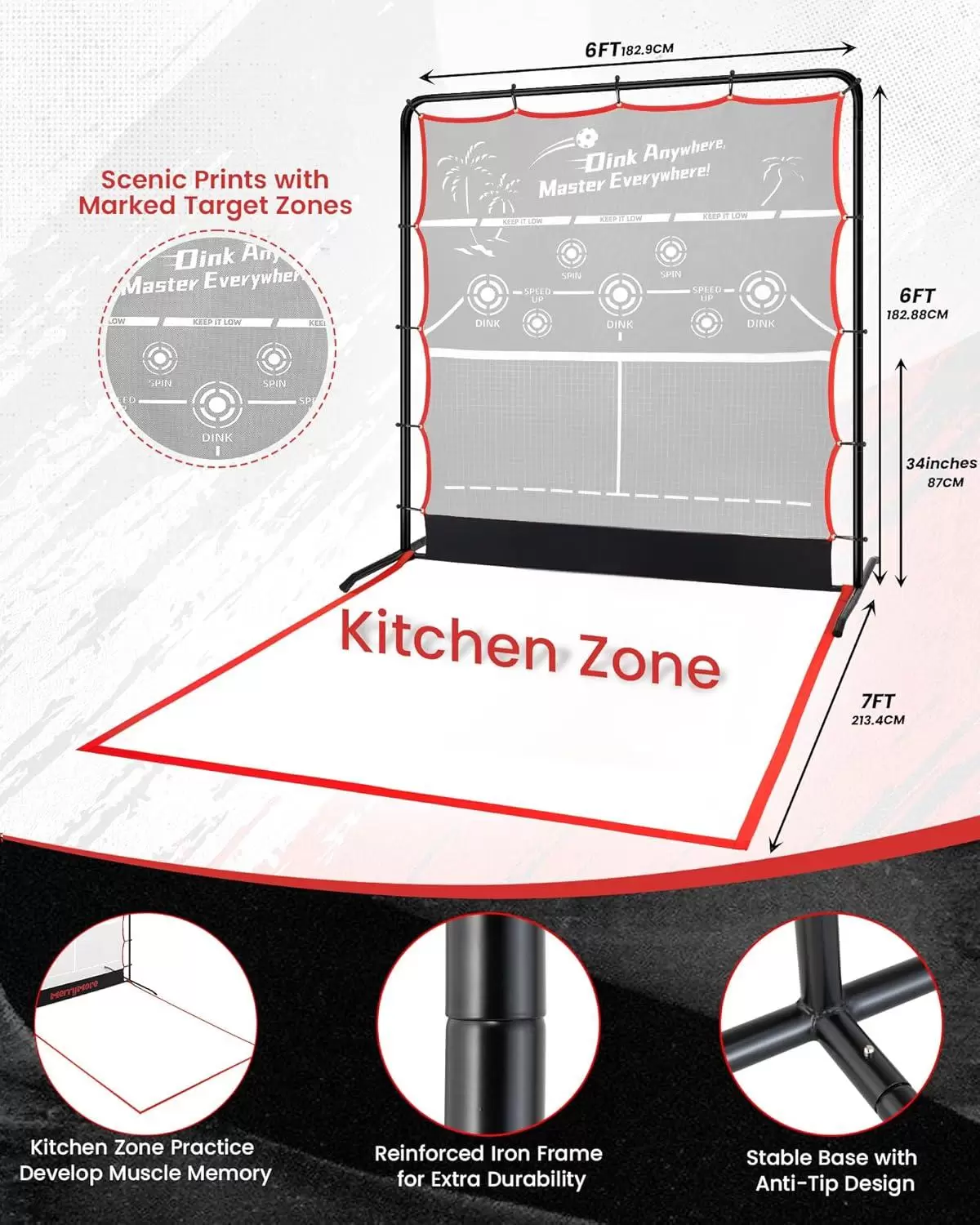 6*6ft 2-in-1 Stahlrohr Pickleball II