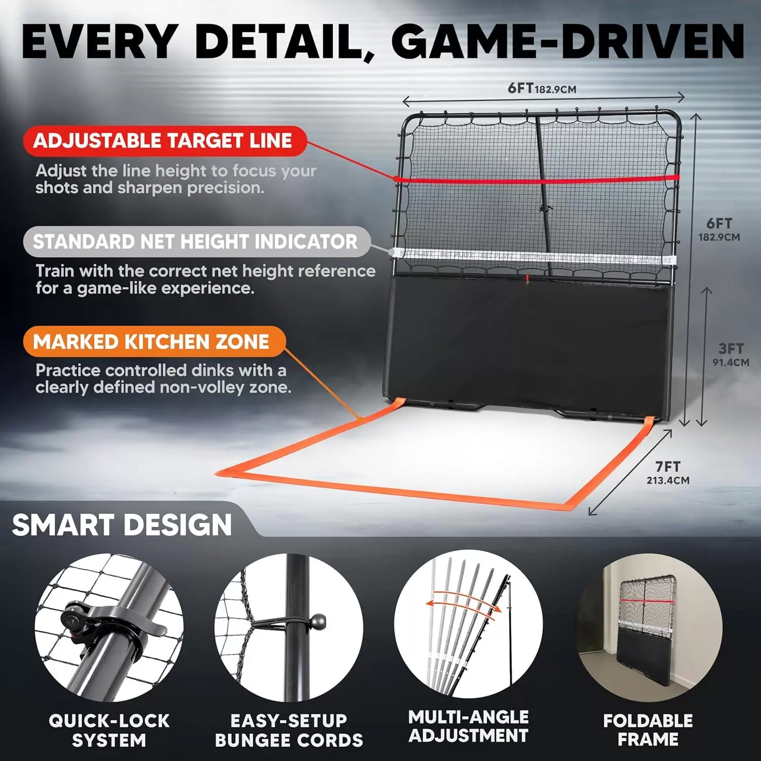 6*6ft 2-in-1 Stahlrohr Pickleball III