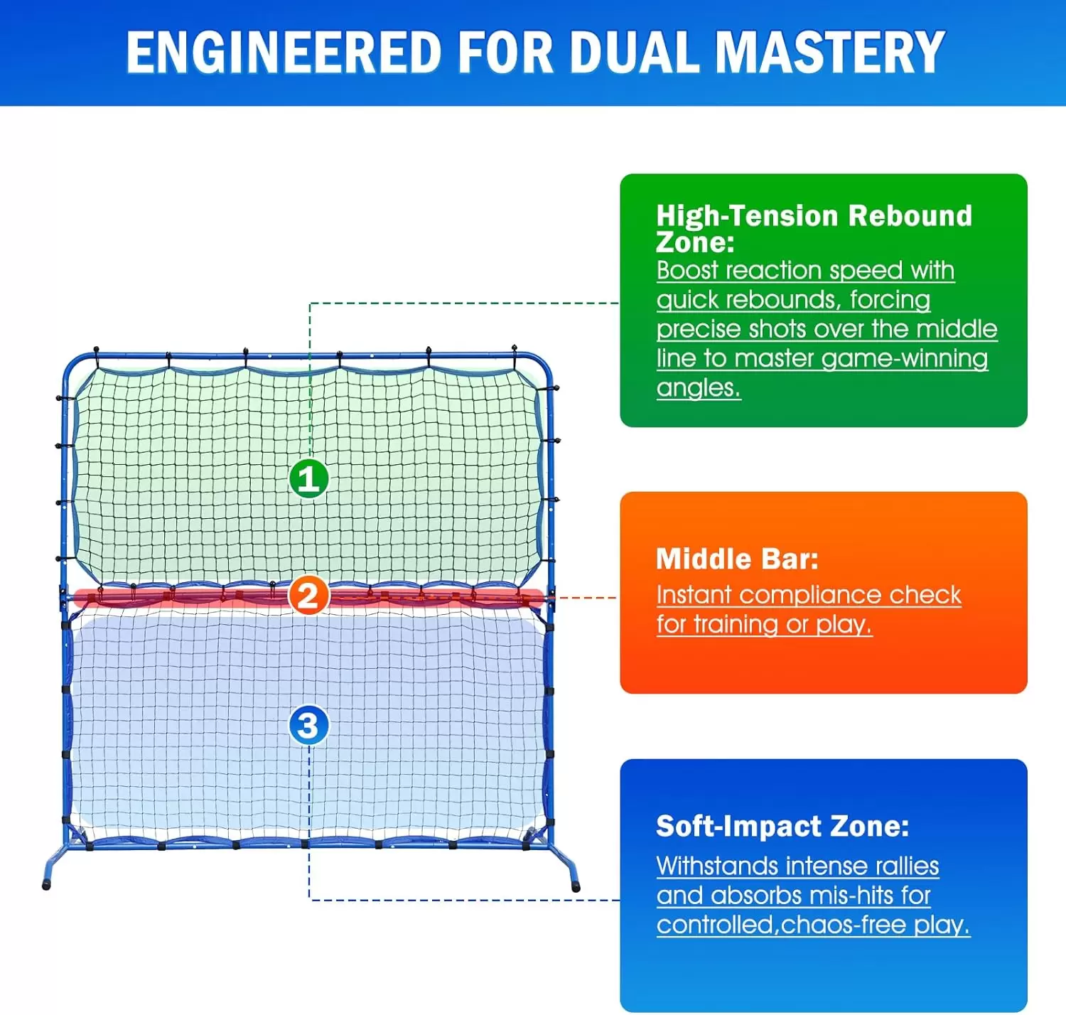 5,8 x 5,4 Fu&szlig; 2-in-1 Stahlrohr-Pickleball