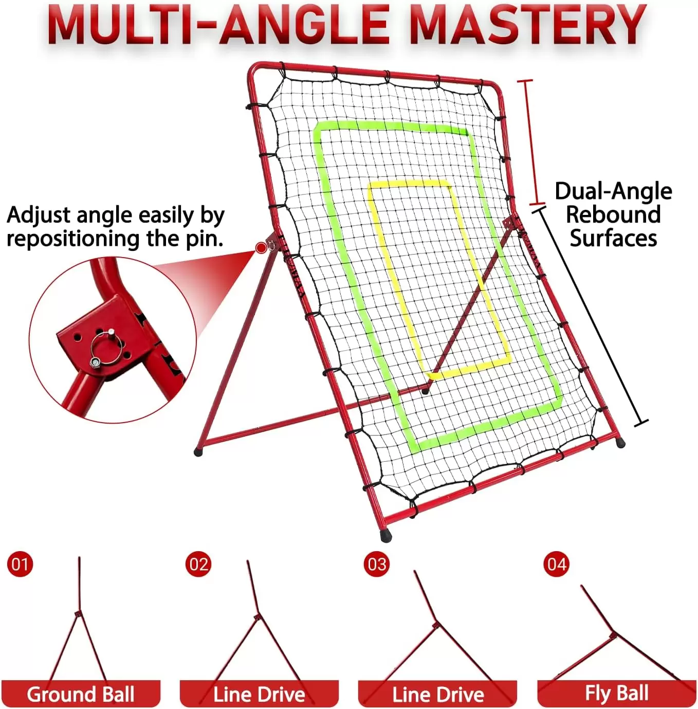 2-1 Gr&ouml;&szlig;enverstellbares Multisport-Reboundnetz II