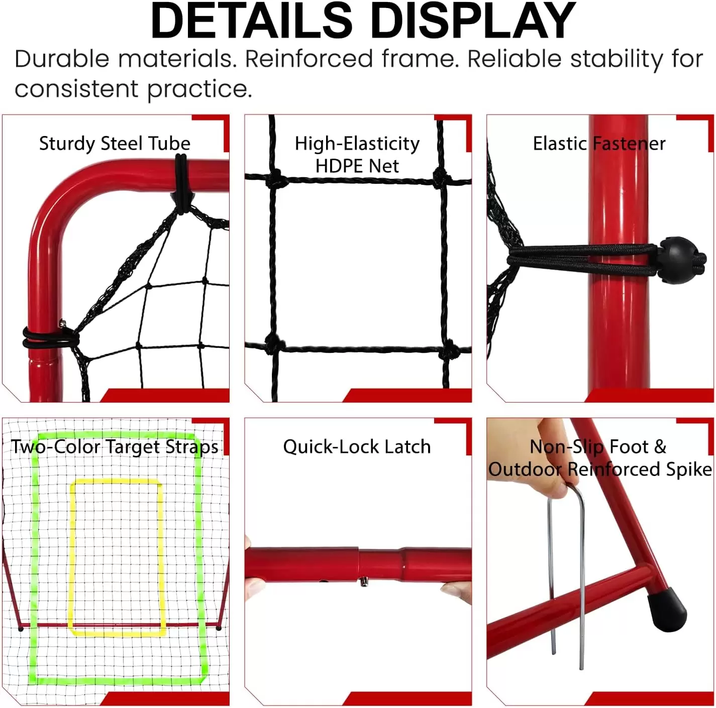 2-1 Gr&ouml;&szlig;enverstellbares Multisport-Reboundnetz II