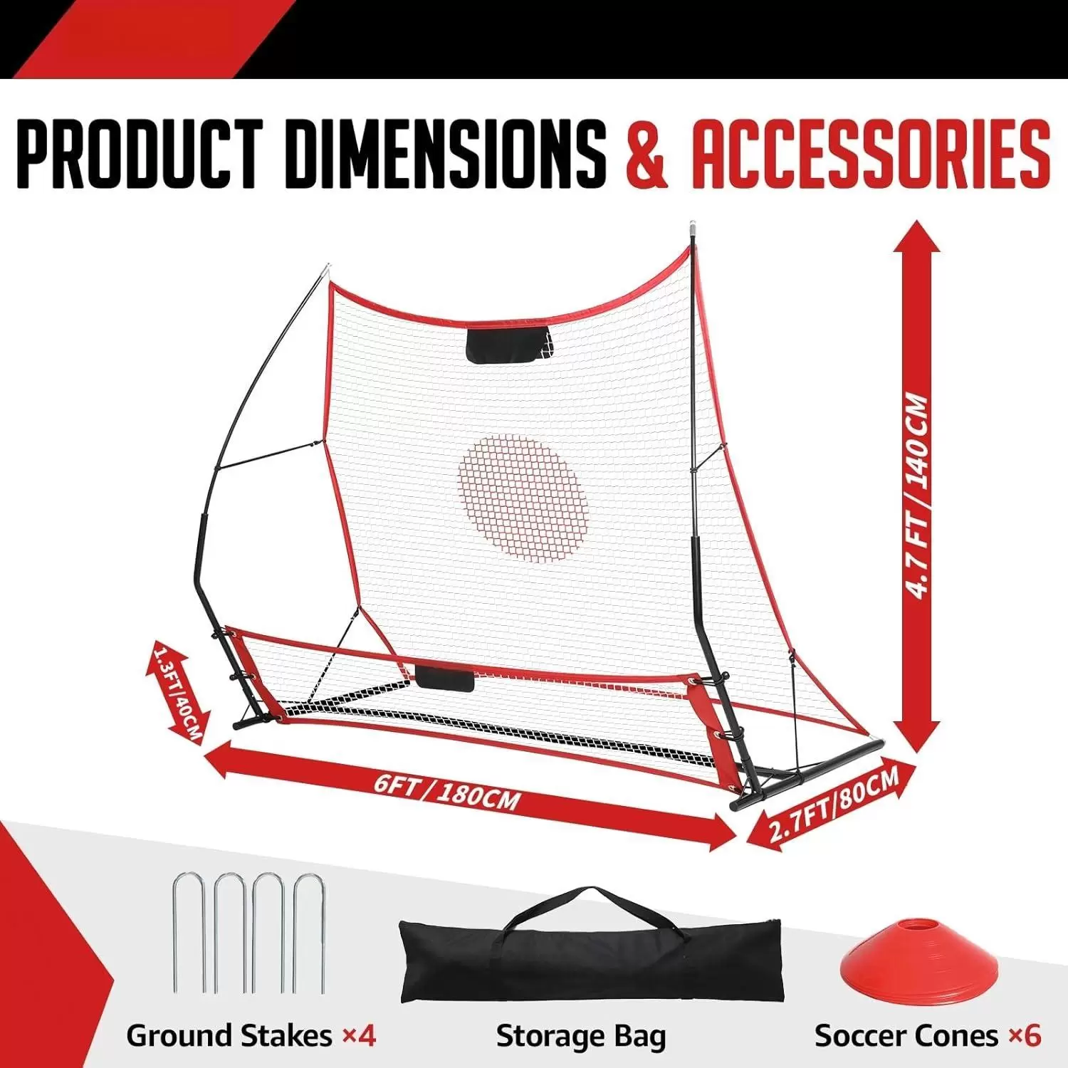 Doppelseitiges Fu&szlig;ball-Rebound-Netz (hoch/tief)