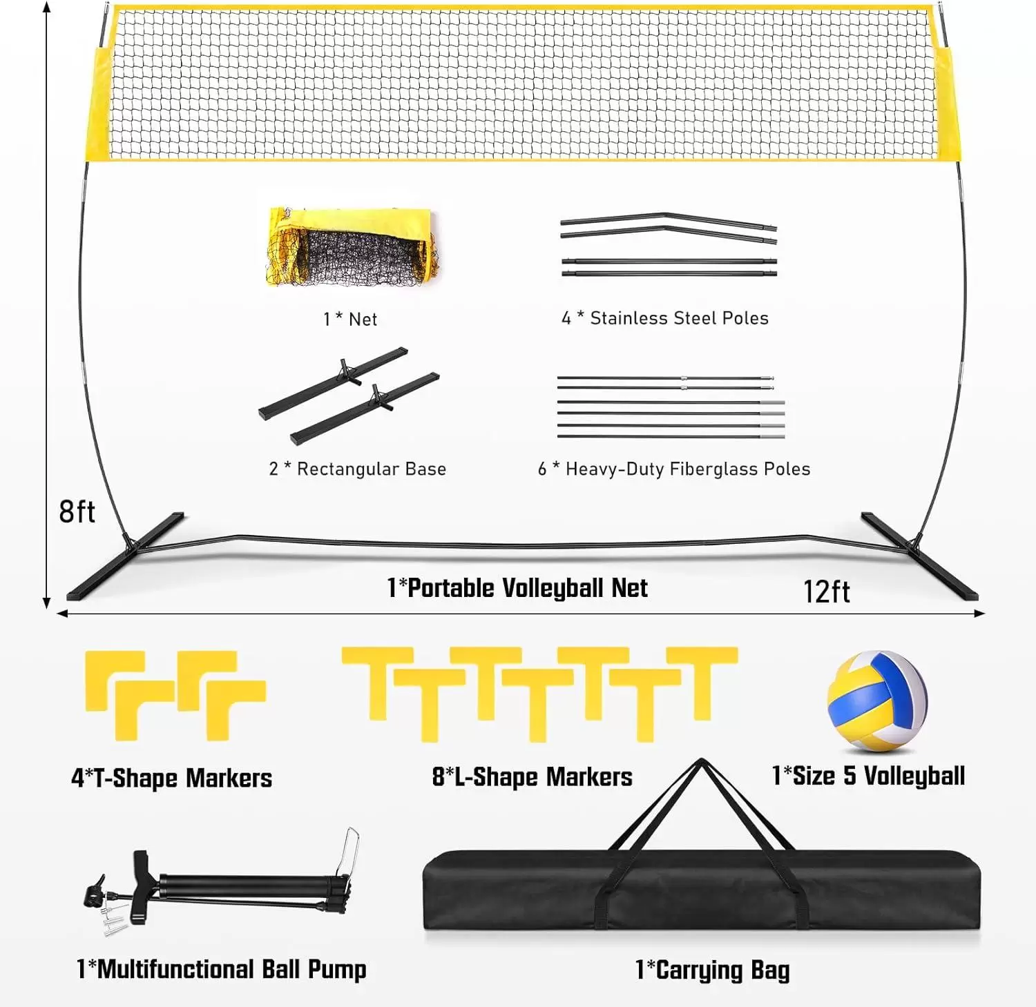 Tragbares Volleyball-&Uuml;bungsnetz