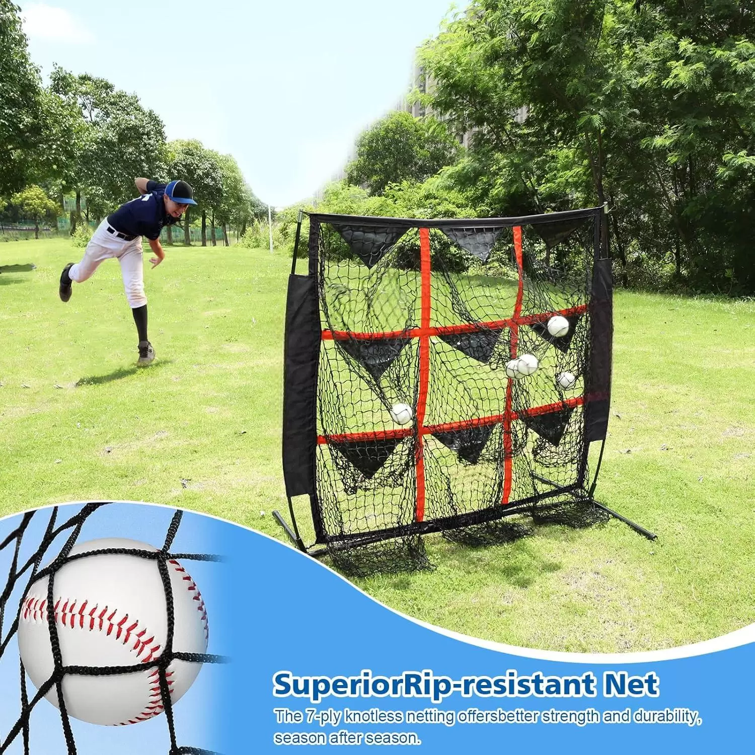 4x4Fu&szlig; gro&szlig;es 9-Loch-Baseball-&Uuml;bungsnetz