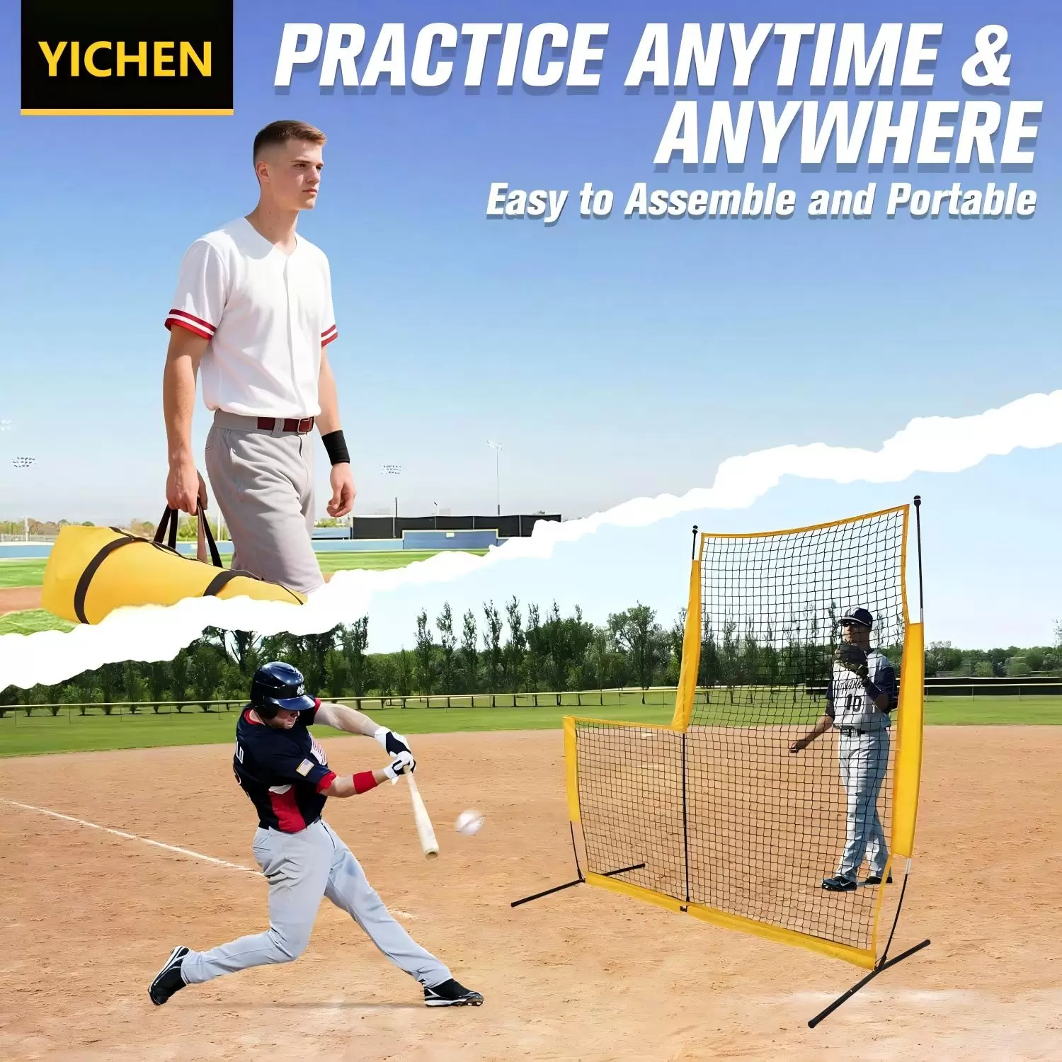 L-f&ouml;rmiges Baseball-&Uuml;bungsnetz