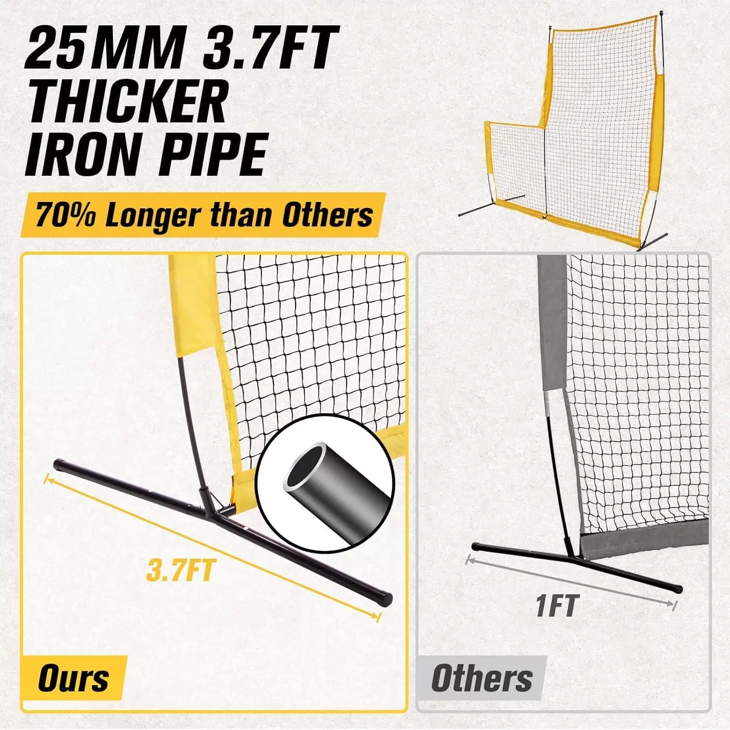 L-f&ouml;rmiges Baseball-&Uuml;bungsnetz